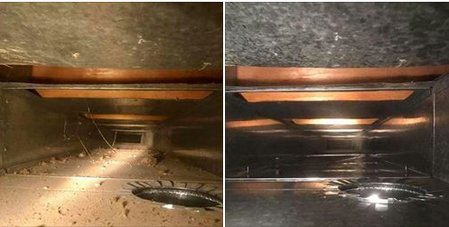 Picture shows what professional air duct cleaning should look like after job is complete. 