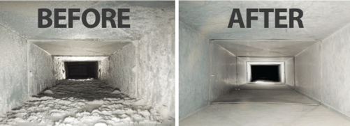 Picture of clean air vents in  a condo before and after in Toronto. 